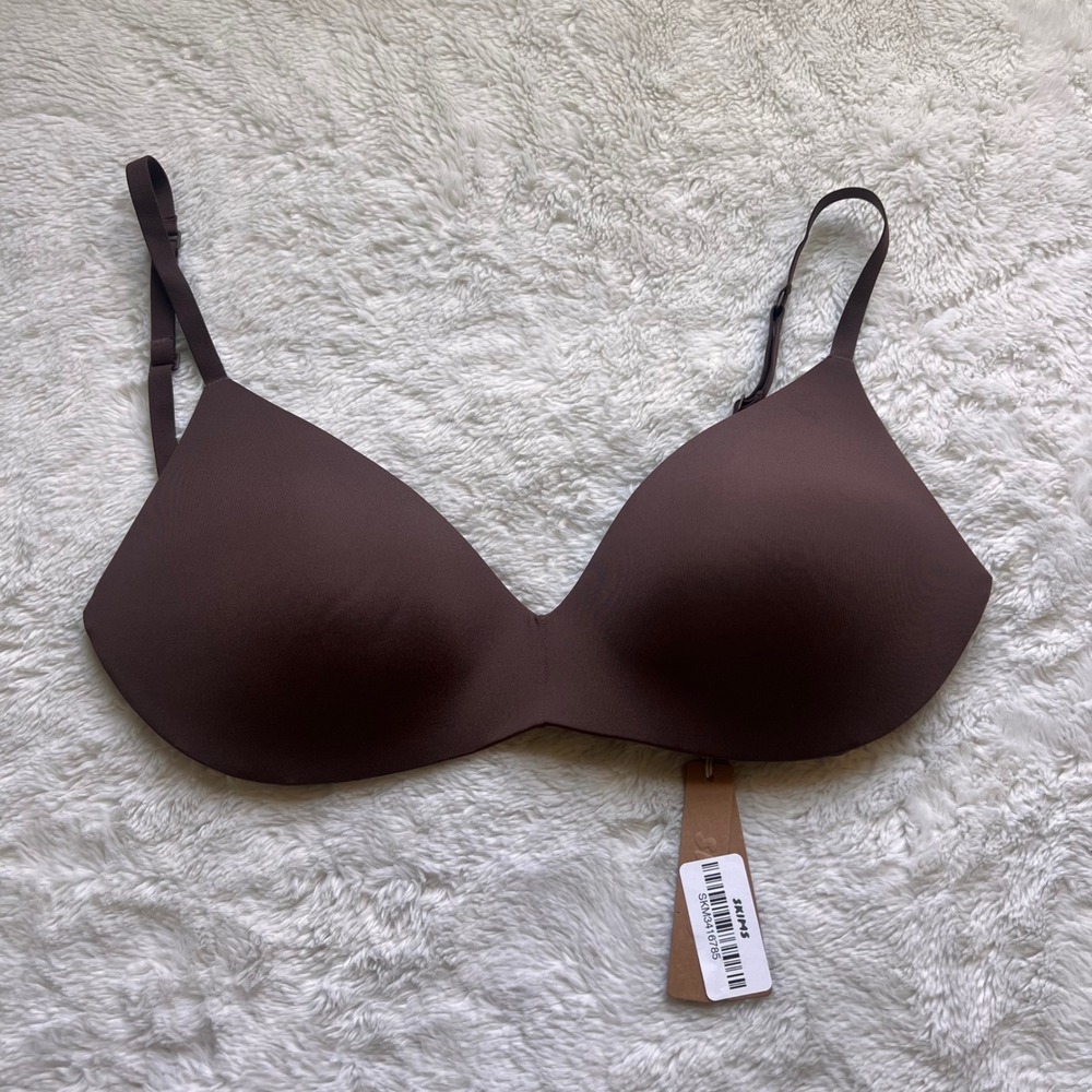 SKIMS Body Push Up Bra Jasper Brown Wire-Free Seamless BR-WRL-1891 Size 32DD NWT